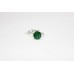 Women's Ring 925 Sterling Silver synthetic green hydro Stone B 831